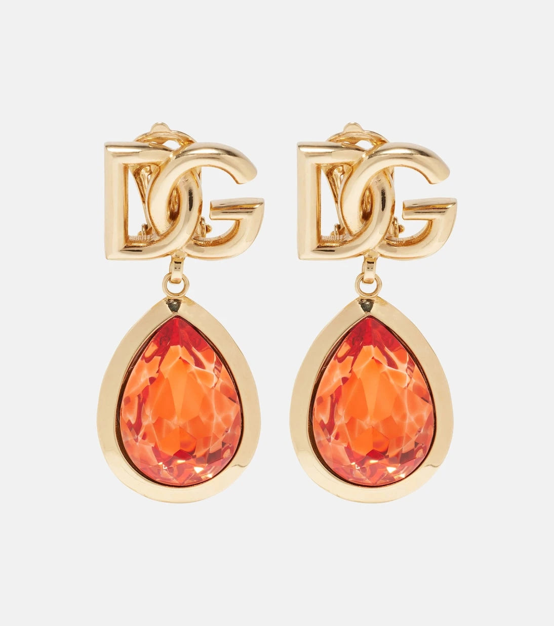 Dolce&Gabbana - DG embellished clip-on earrings