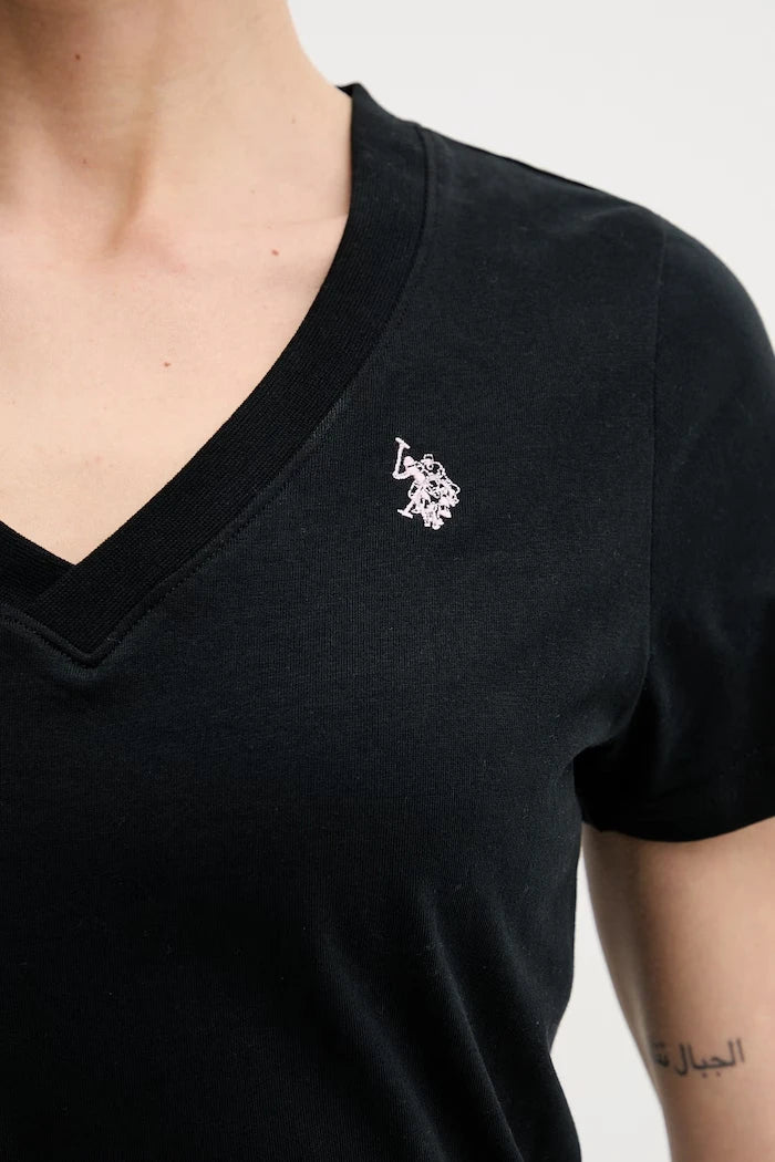 U.S. Polo Assn. Kadın Pamuklu V-Yaka Tişört