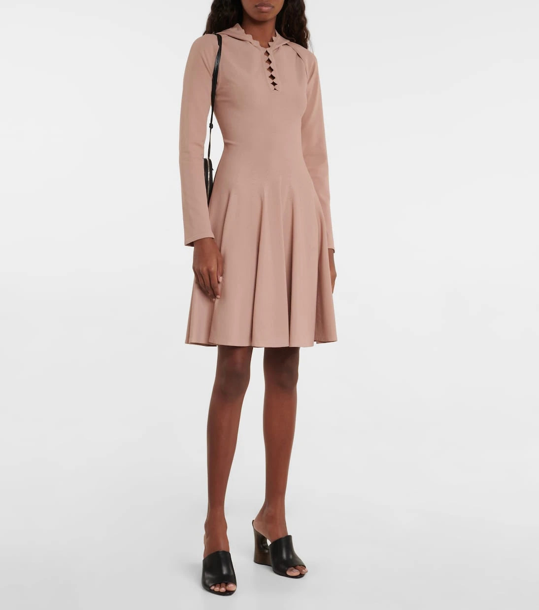 Alaïa - Hooded knit minidress