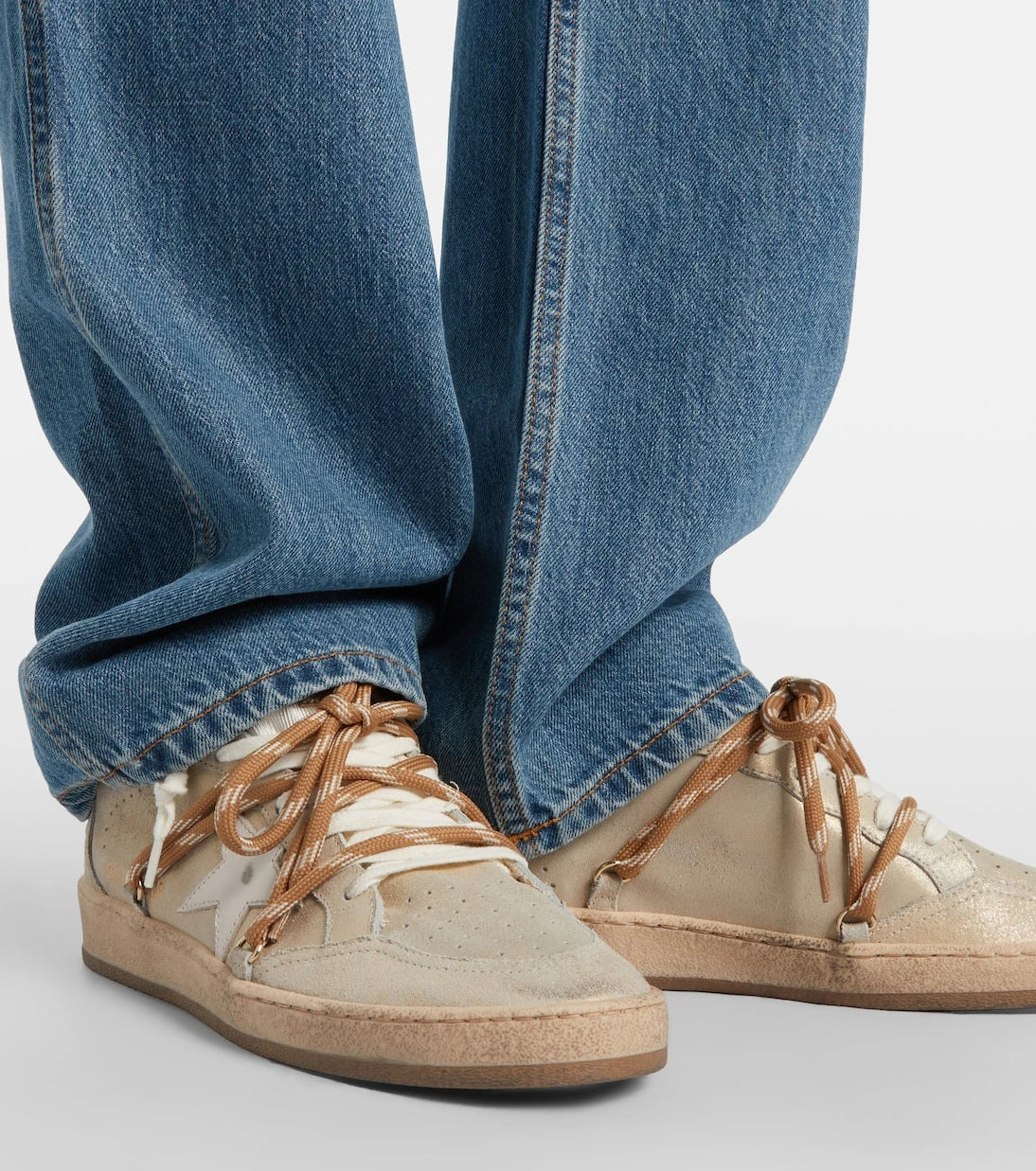 Golden Goose - Ball Star shearling-lined suede sneakers
