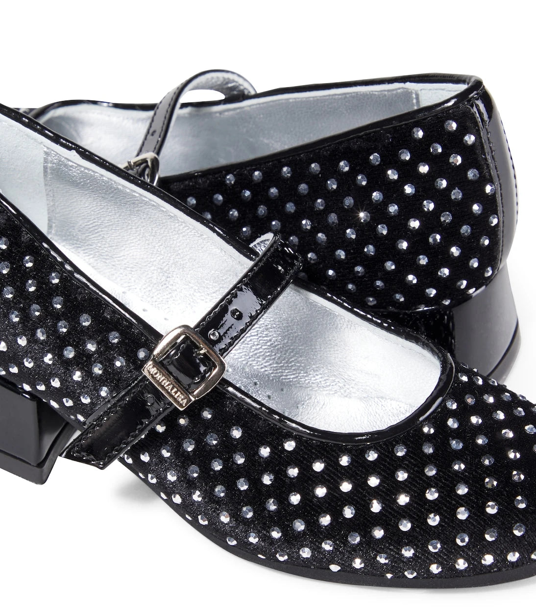 Monnalisa - Dorothy embellished velvet ballet flats
