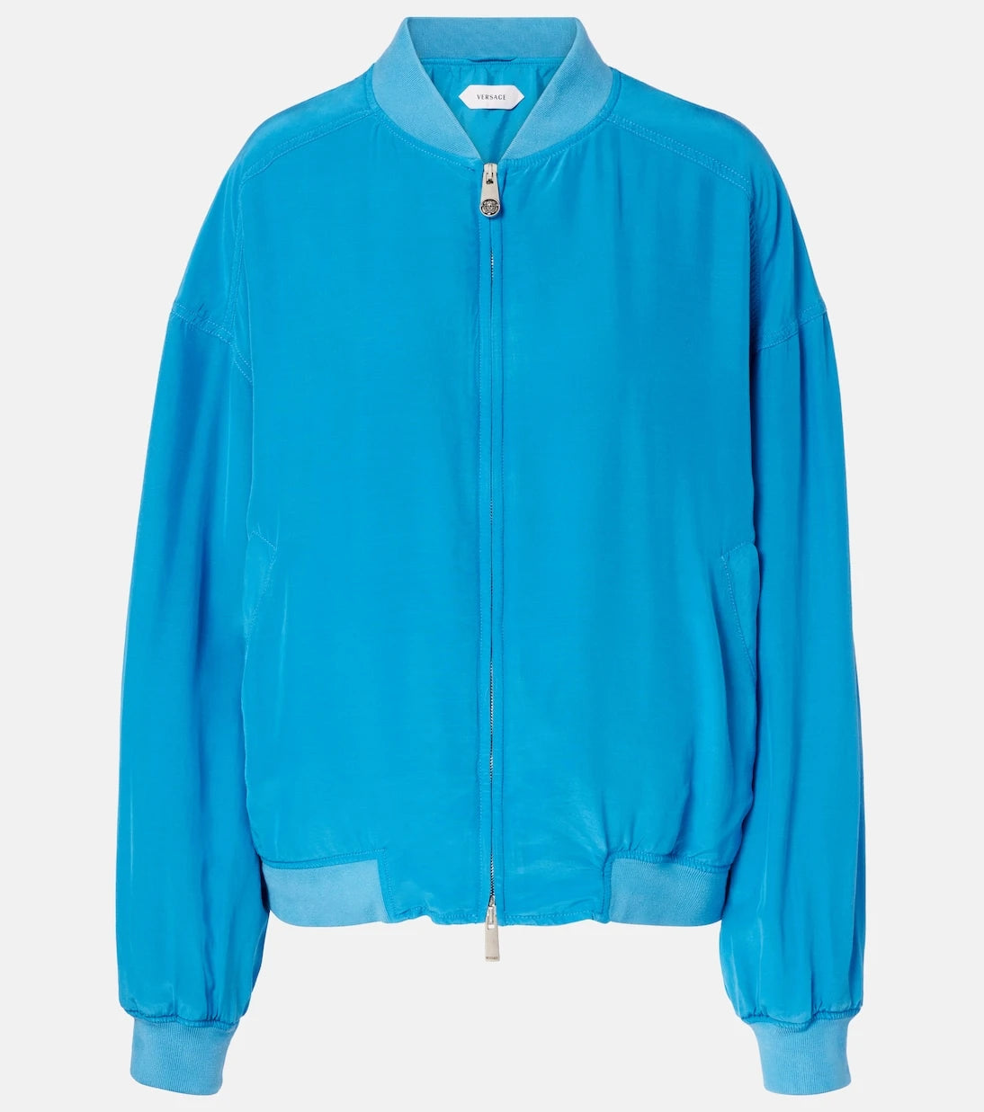 Versace - Oversized silk poplin blouson jacket