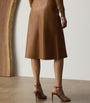 Ralph Lauren Collection Beige Lambskin A-Line Midi Skirt