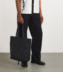 Black Logo Pocket Shopper Bag