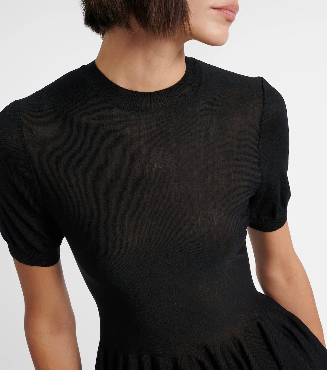 Alaïa - Belden oturtmalı bakire yün üst