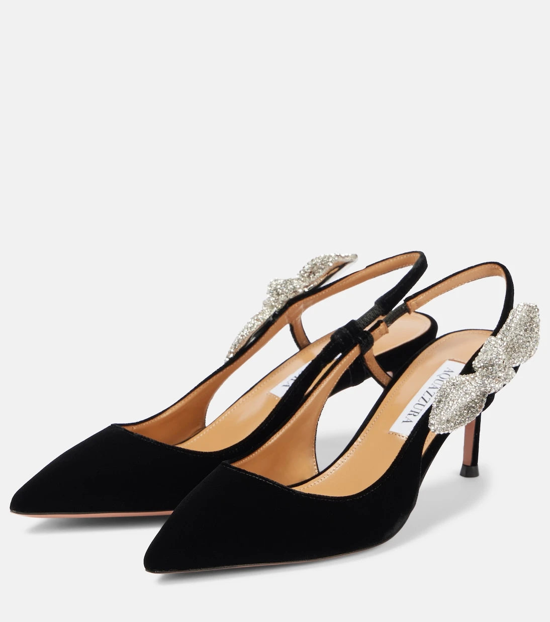 Aquazzura - Very Bow Tie Crystal 65 slingback pumps