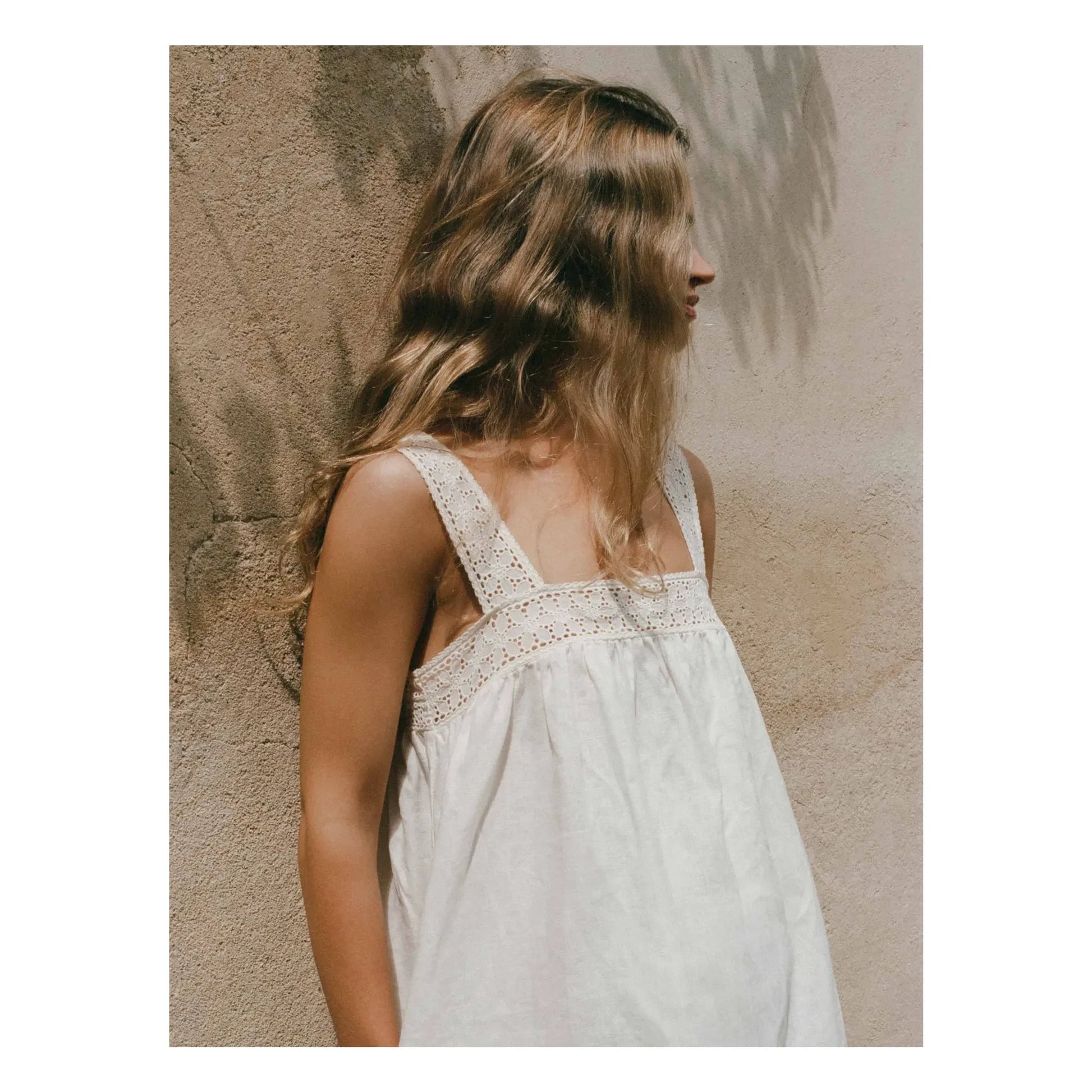Peony - Embroidery dress | White