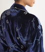 Velvet Embroidered Dahlia Robe ROYAL BLUE/NAVY
