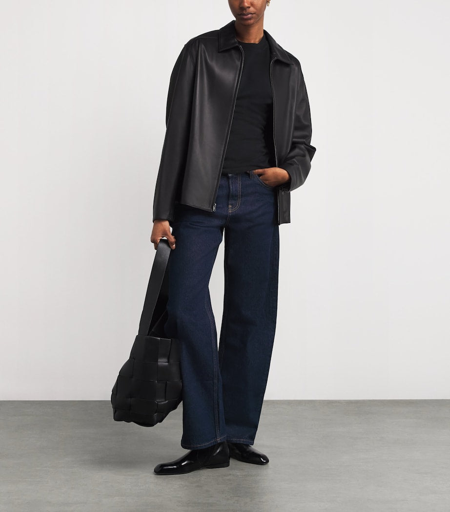 EB Denim Navy Alida Barrel-Leg Jeans