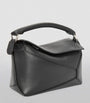 Mini Leather Puzzle Edge Top-Handle Bag BLACK