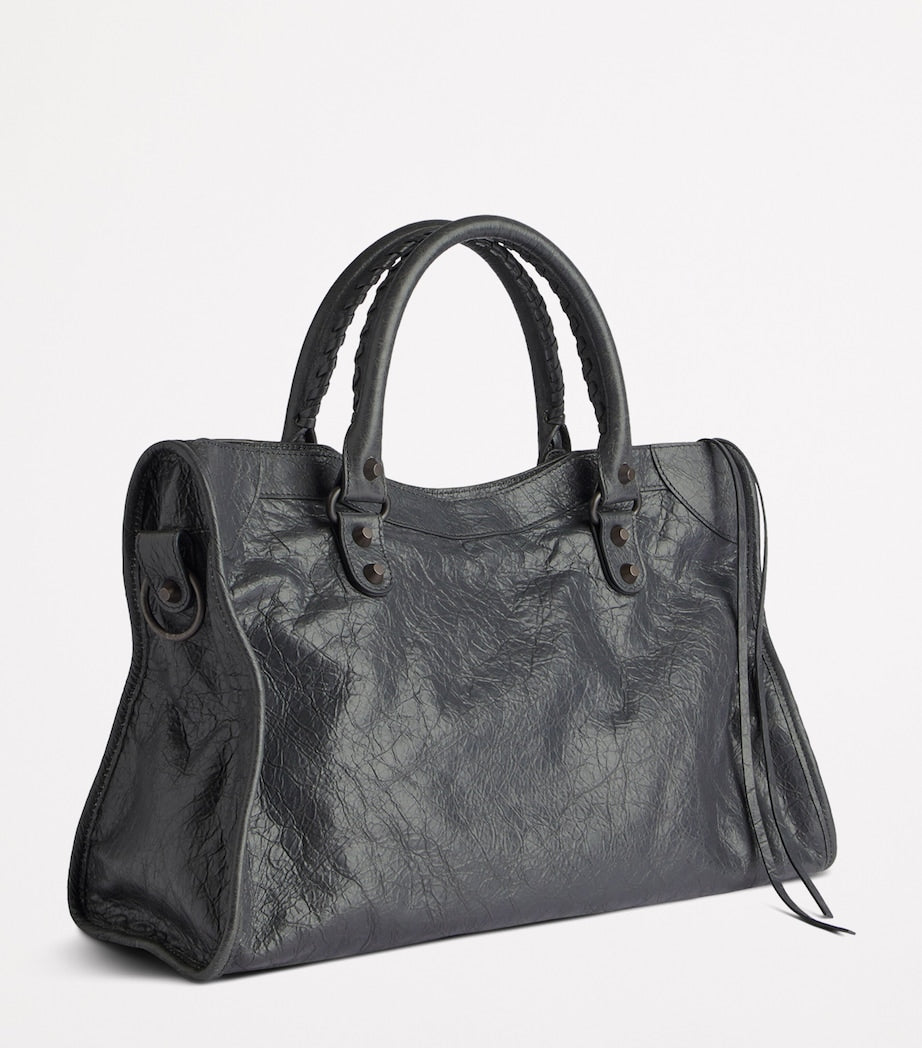 Balenciaga Grey Medium Leather Le City Top-Handle Bag