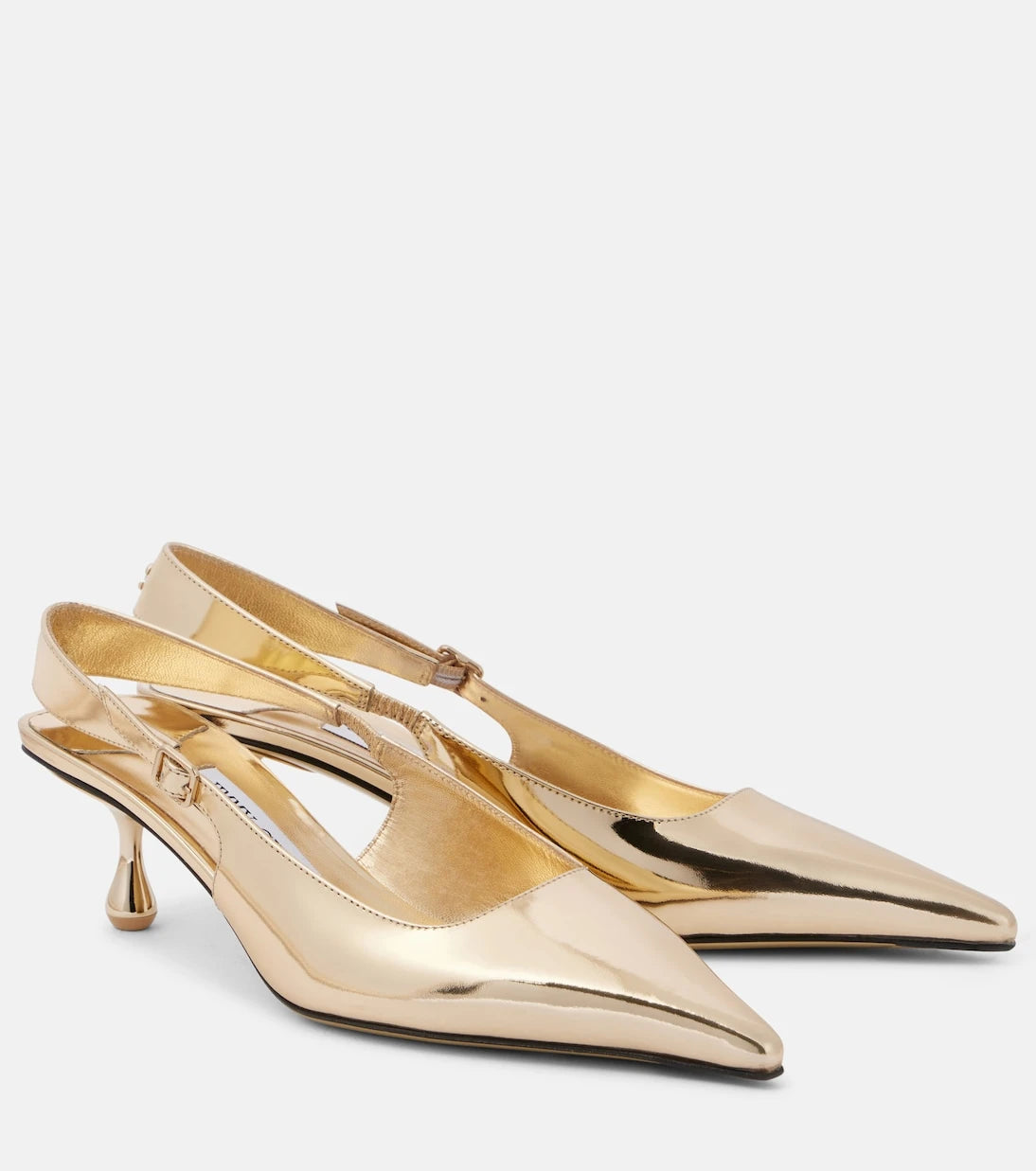 Jimmy Choo - Amel 50 metallic leather slingback pumps