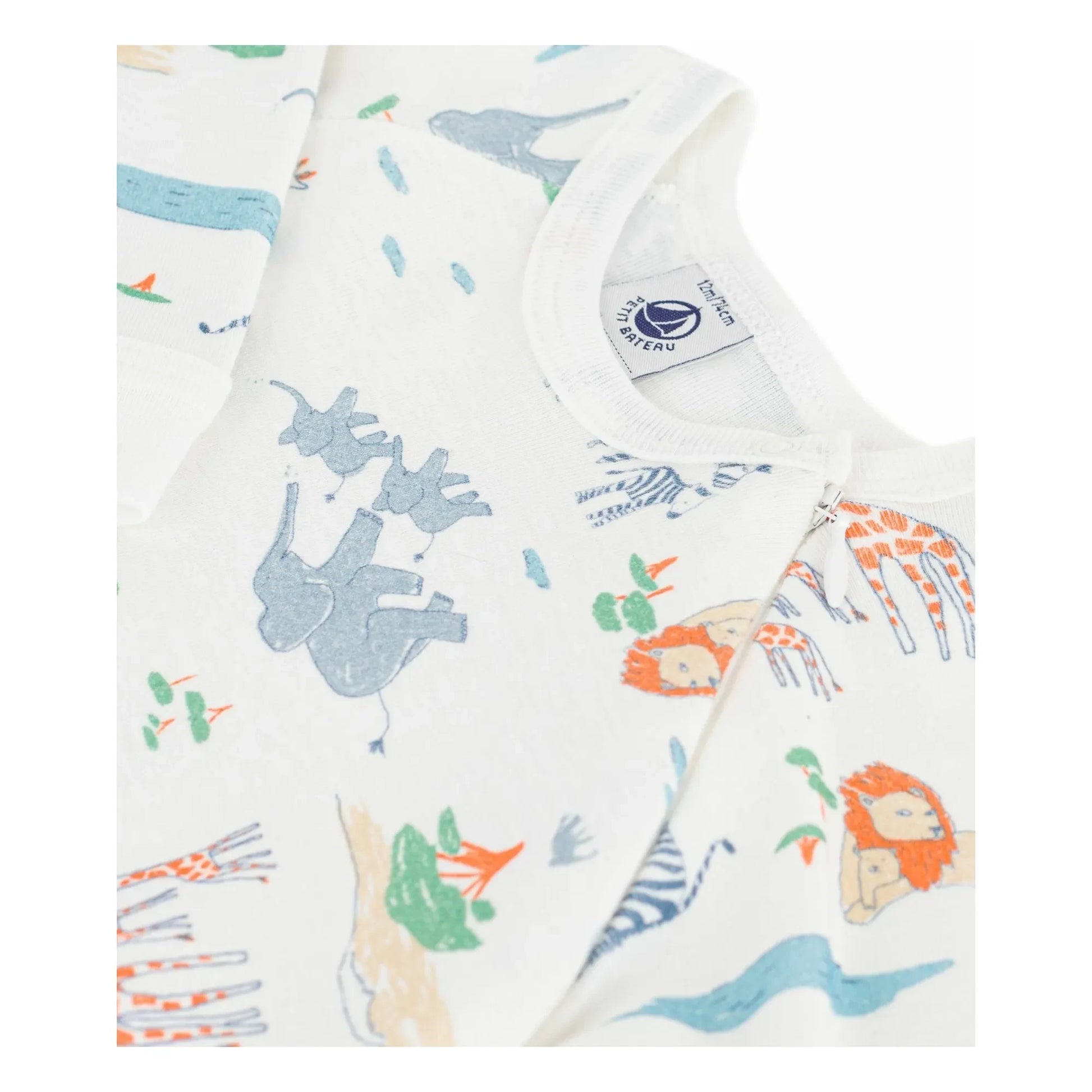 Petit Bateau - Dors Bien Zip Savane pyjamas | White
