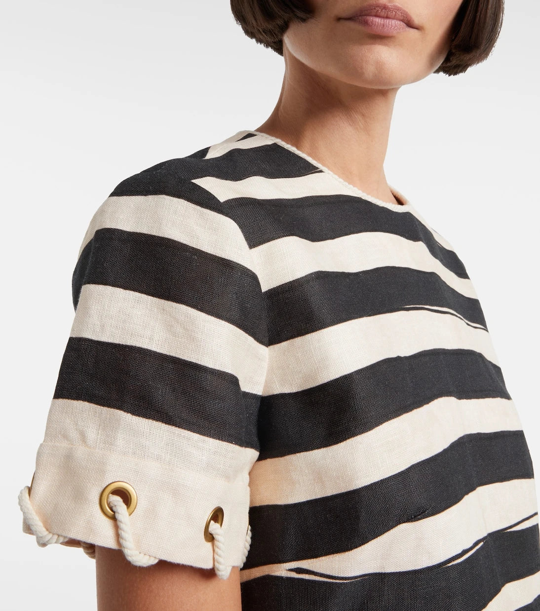 Zimmermann - Rebellion striped linen crop top