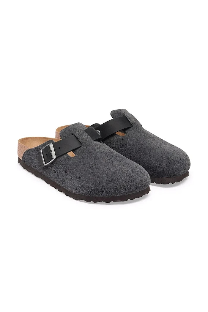 Birkenstock erkek süet terlik sabo Boston Mixed Leather