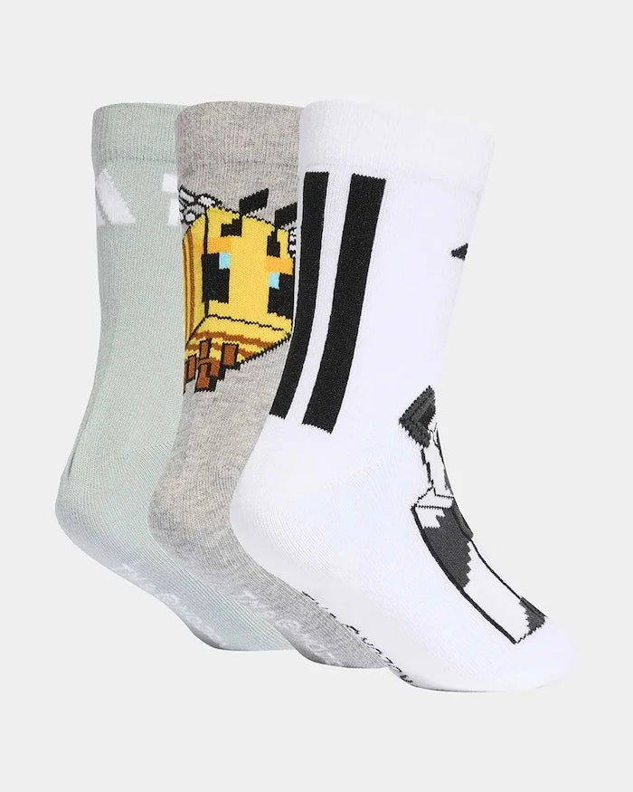 Pamuklu çocuk çorapları adidas Performance MINECRAFT (3 çift)