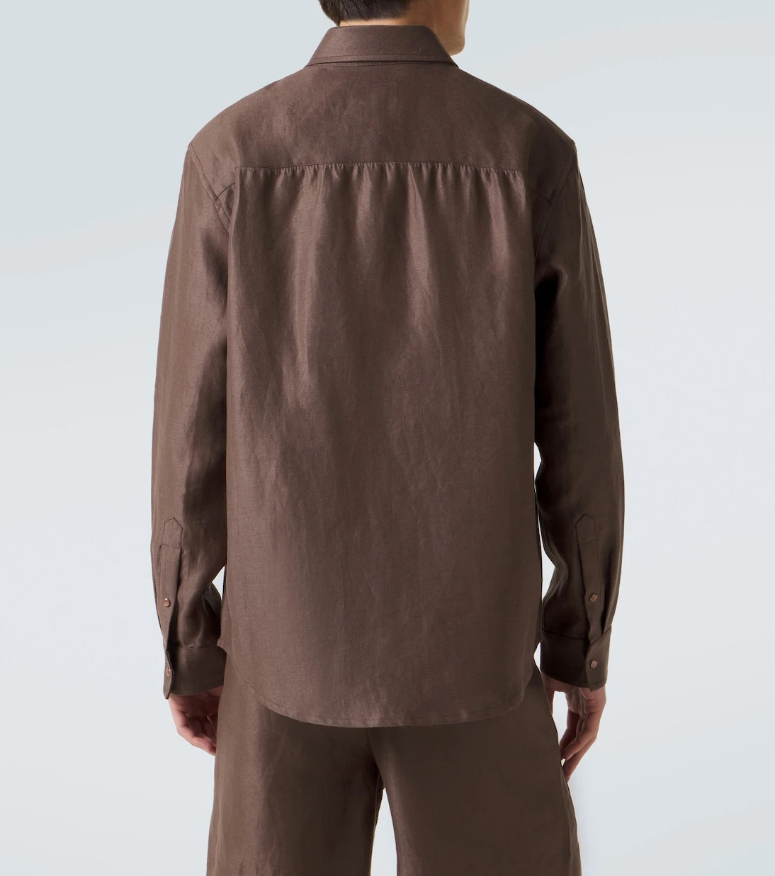 God's True Cashmere - Linen shirt with orange sunstone