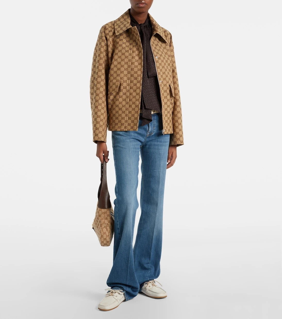 Gucci - Interlocking G leather boat shoes