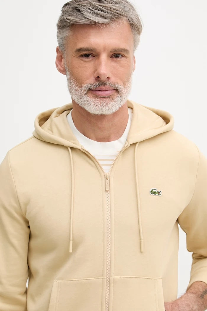 Pamuklu kapüşonlu erkek Lacoste sweatshirt