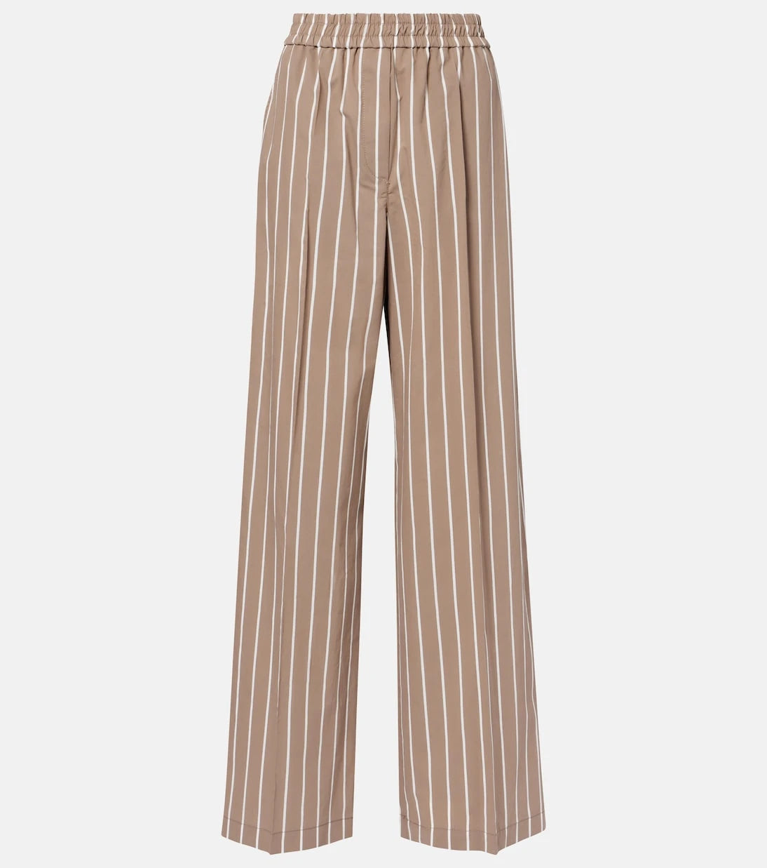 Brunello Cucinelli - Striped cotton-blend wide-leg pants