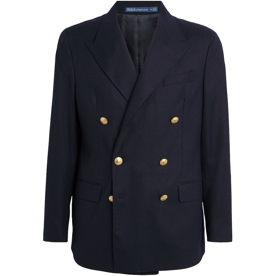 Wool Double-Breasted Blazer Navy