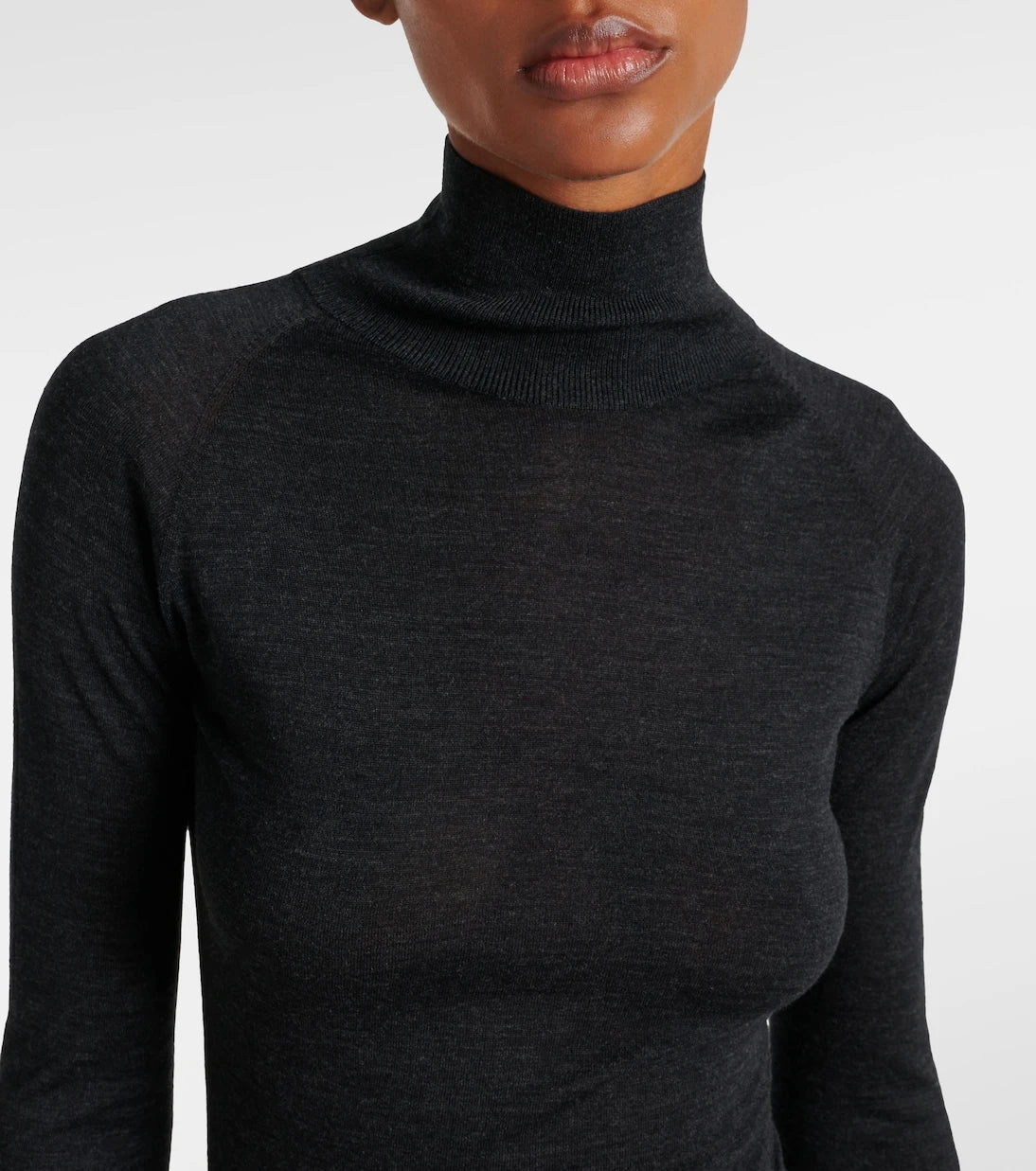 Alaïa - Draped wool turtleneck dress