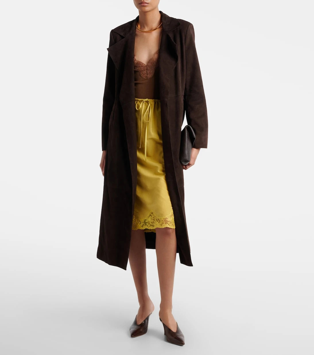 Nour Hammour - Winona belted suede wrap coat