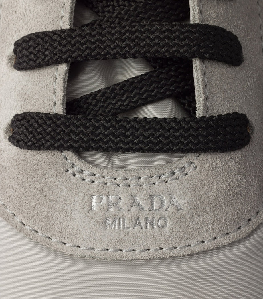 Re-Nylon and Suede Collapse Sneakers