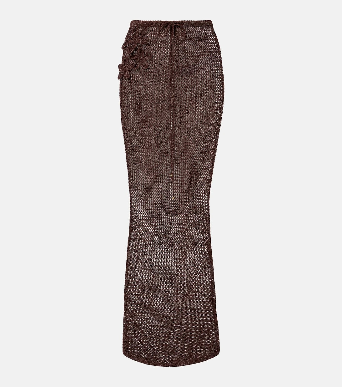 Bananhot - Cori open-knit lamé maxi skirt