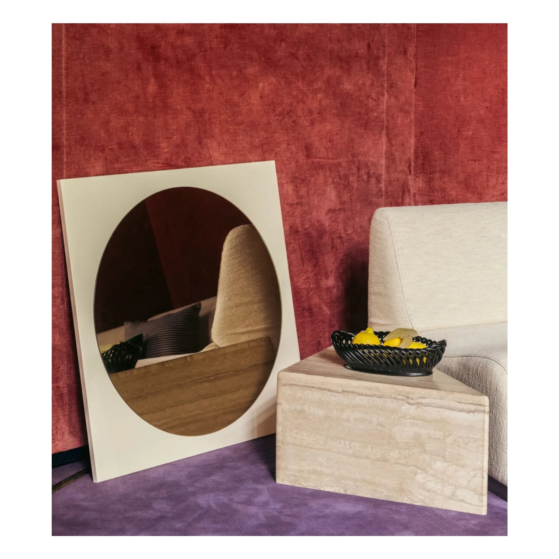 The Socialite Family - Triangolo travertine side table