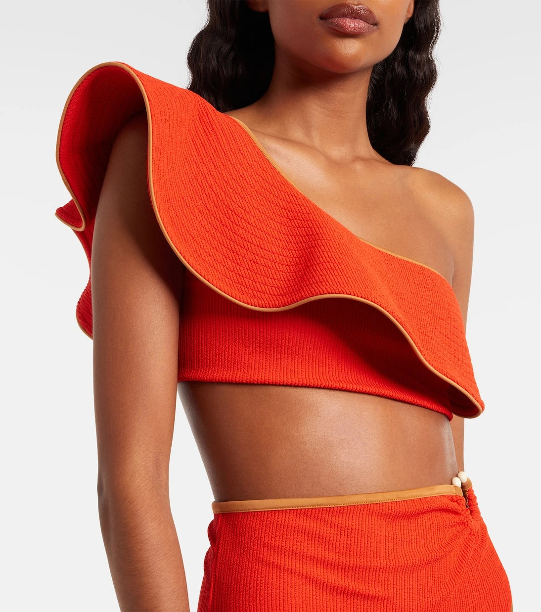 Johanna Ortiz - One-shoulder ruffled bikini top