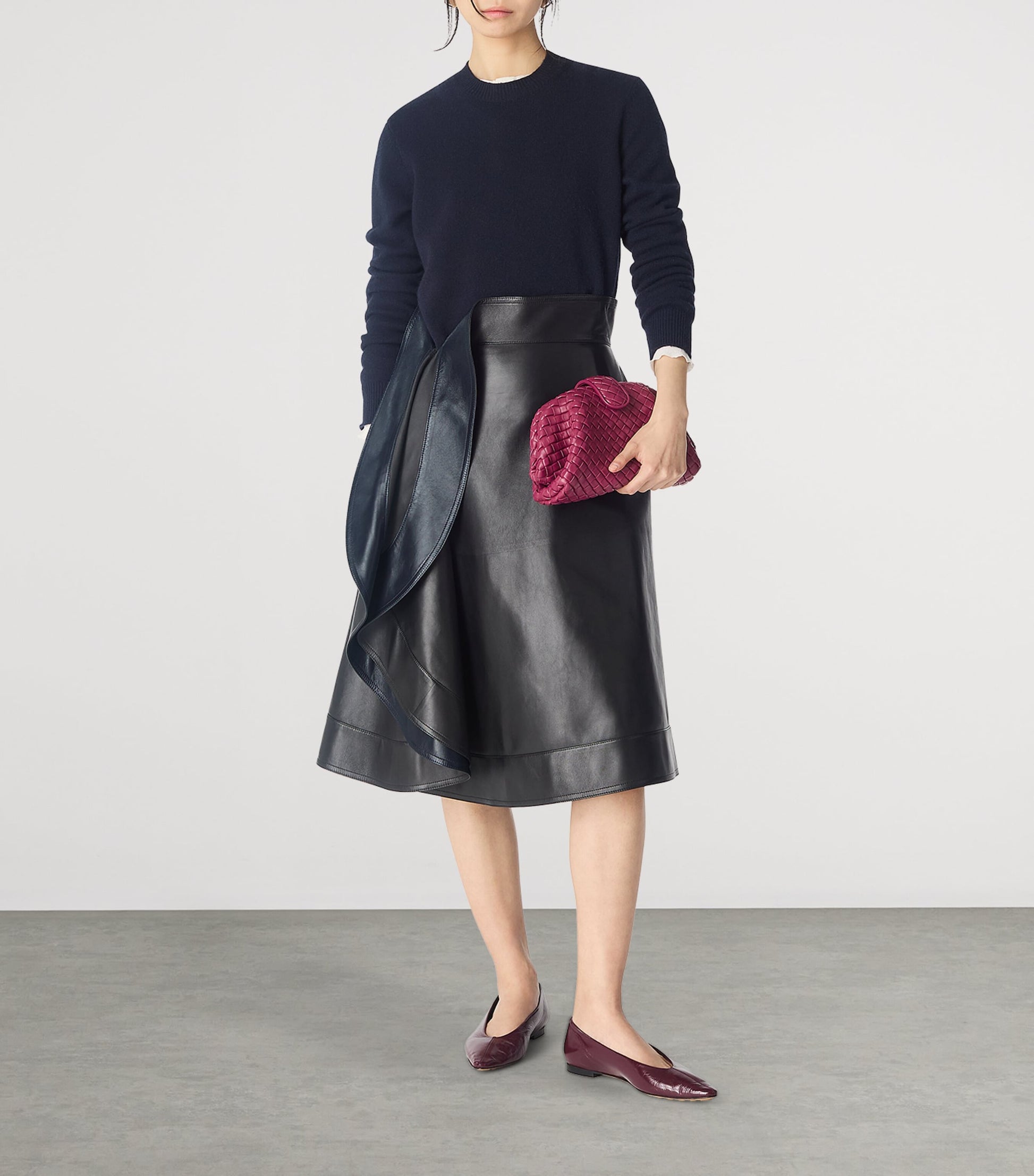 Bottega Veneta Pink Small Leather Lauren 1980 Clutch Bag