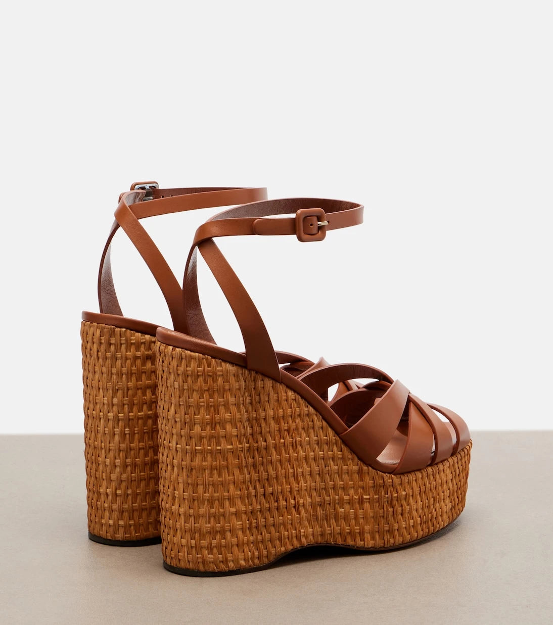 Aquazzura - Copacabana leather wedge sandals