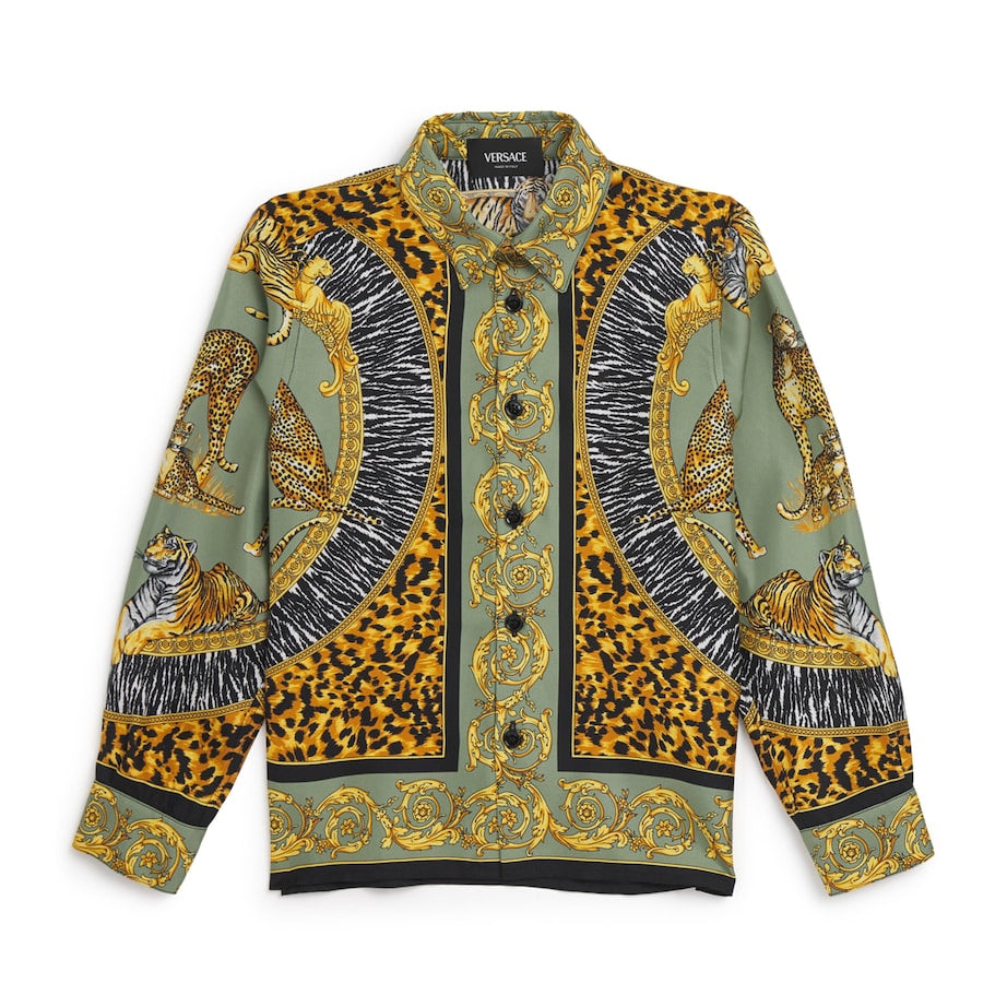 Versace Kids Silk Twill Wild Cats Shirt (6-14 Years)