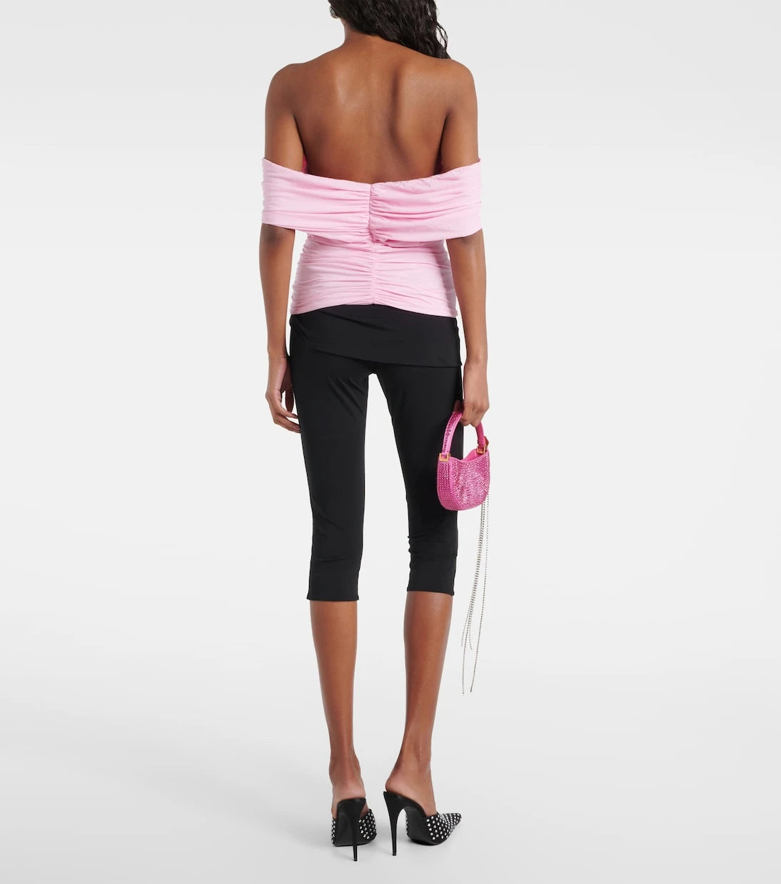 Magda Butrym - Floral-appliqué ruched off-shoulder top