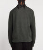 Green Alpaca-Blend Evening Polo Cardigan