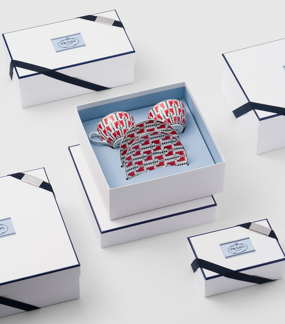 Prada Porcelain Cappuccino Cup and Saucer (Set of 2)