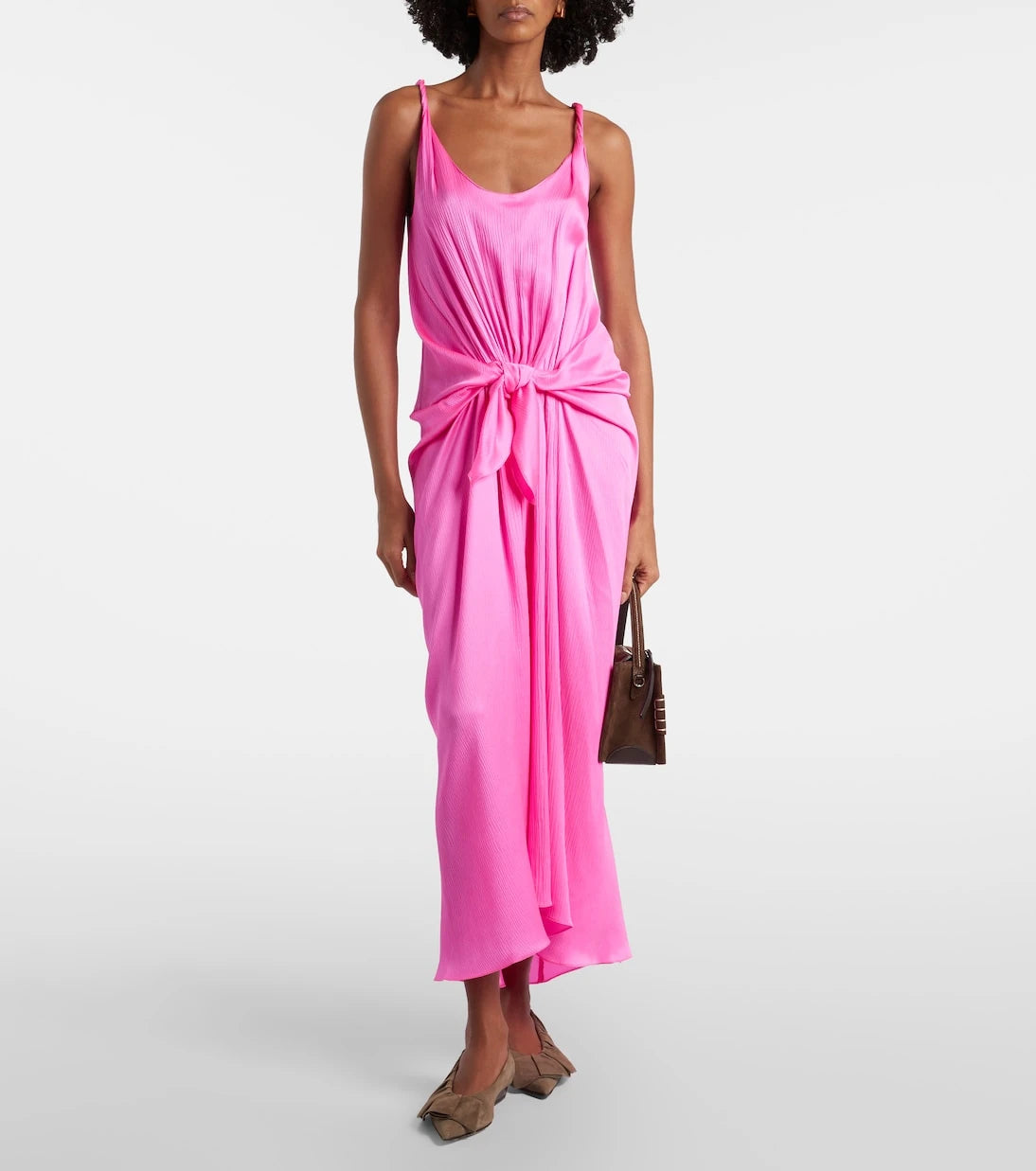 جيه دبليو أندرسون - فستان طويل من الحرير المزموم