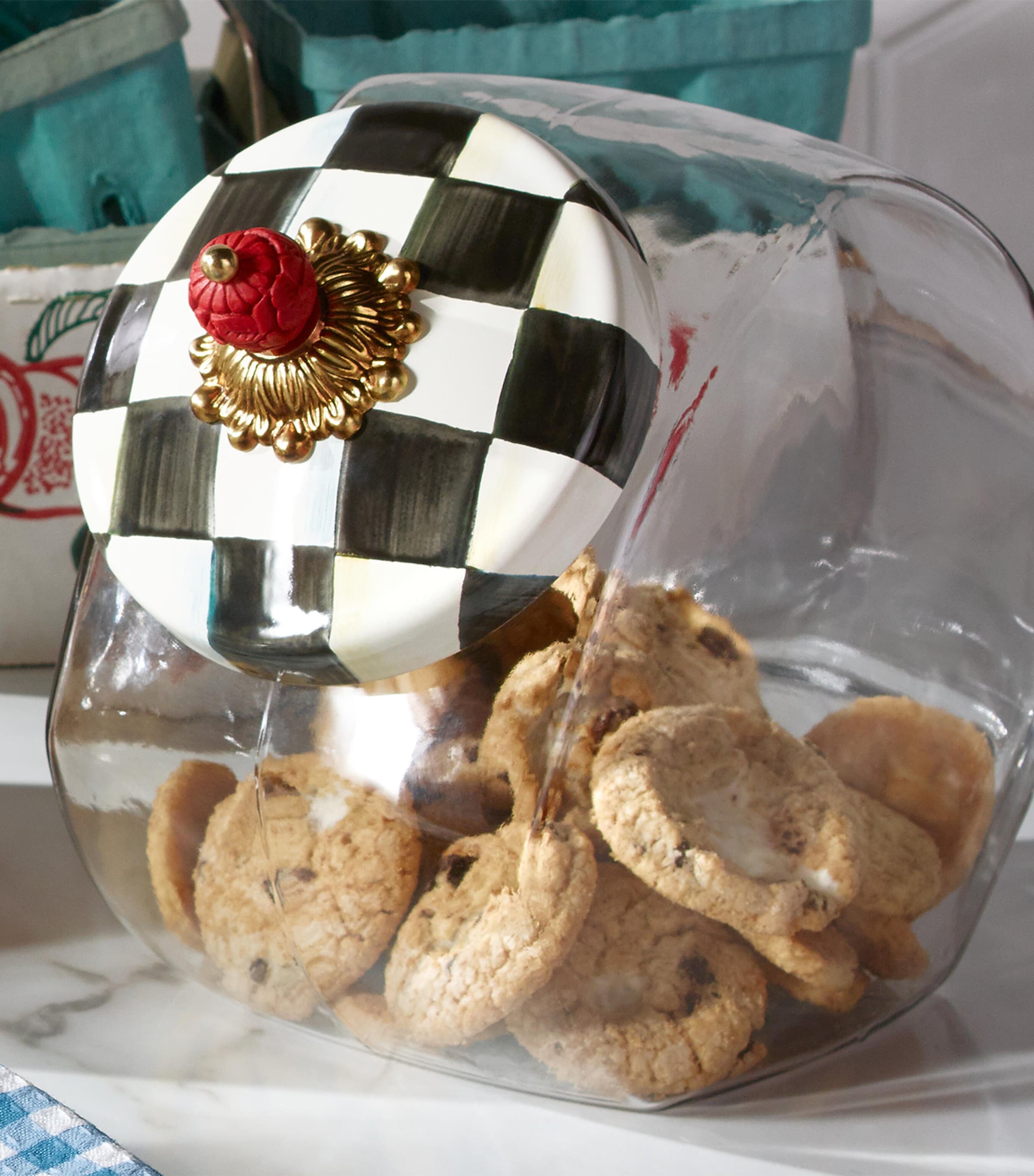 Courtly Check Cookie Jar