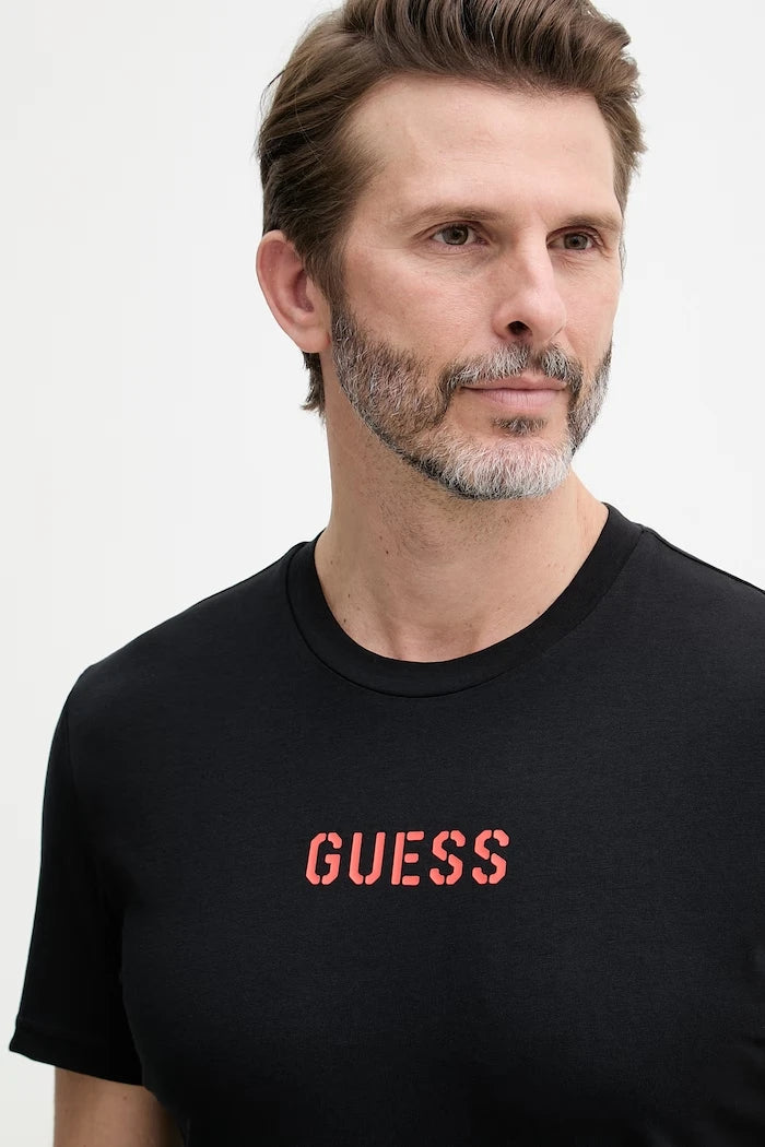 Guess erkek pamuklu elastanlı tişört EVAN