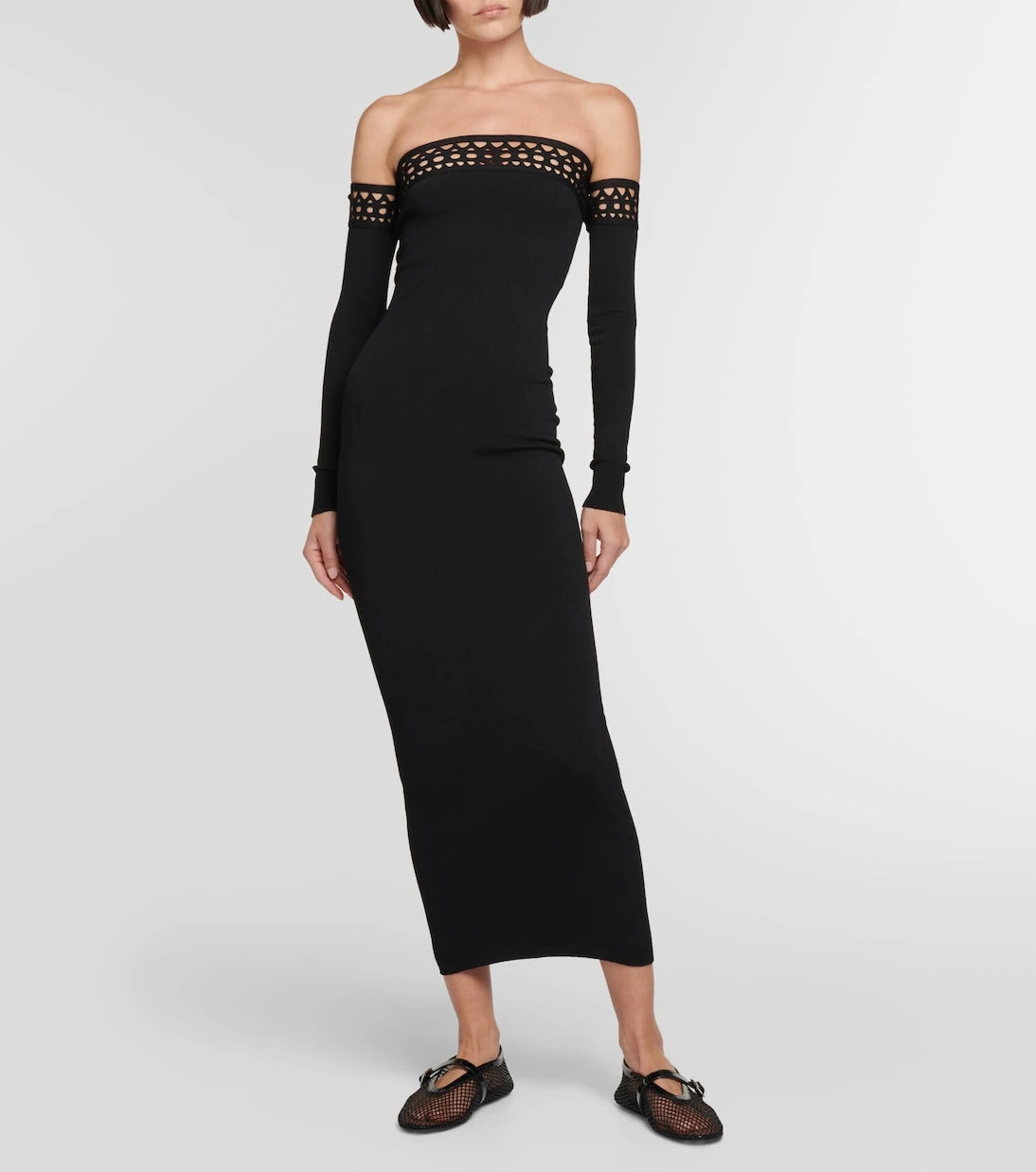 Alaïa - فستان فيينا ماكسي مكشوف الأكتاف