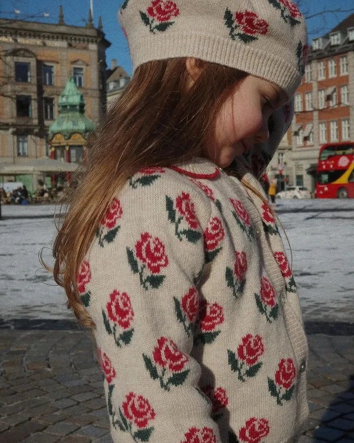 Детска жилетка с въ;на Konges Sløjd BELOU KNIT COLLAR CARDIGAN