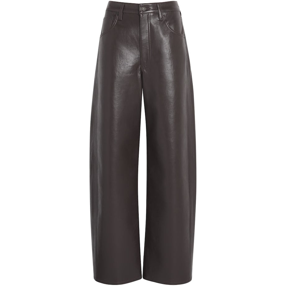 Leather-Blend Ayla Baggy Jeans