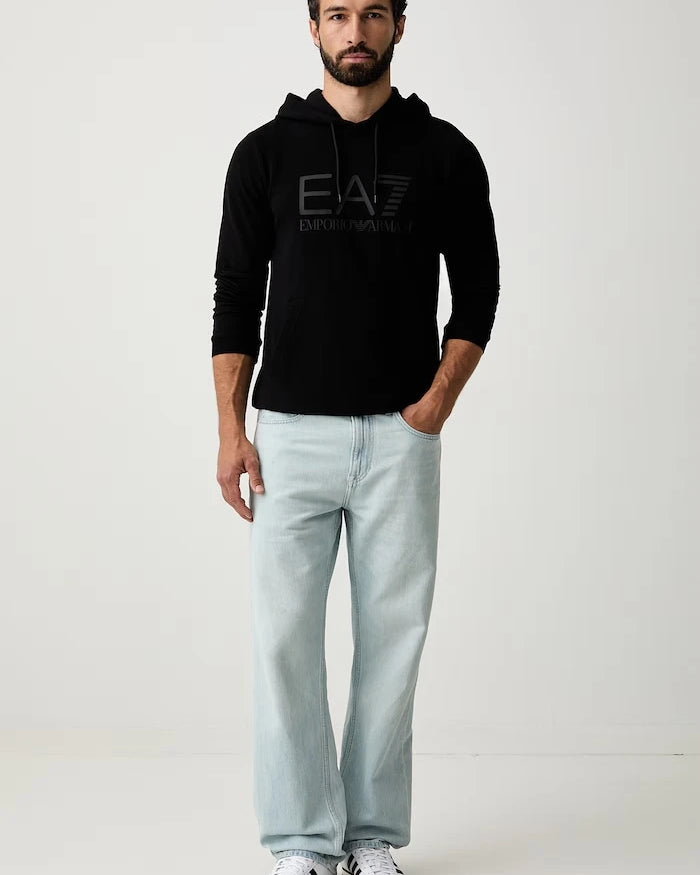 EA7 Emporio Armani erkek pamuklu kapüşonlu sweatshirt