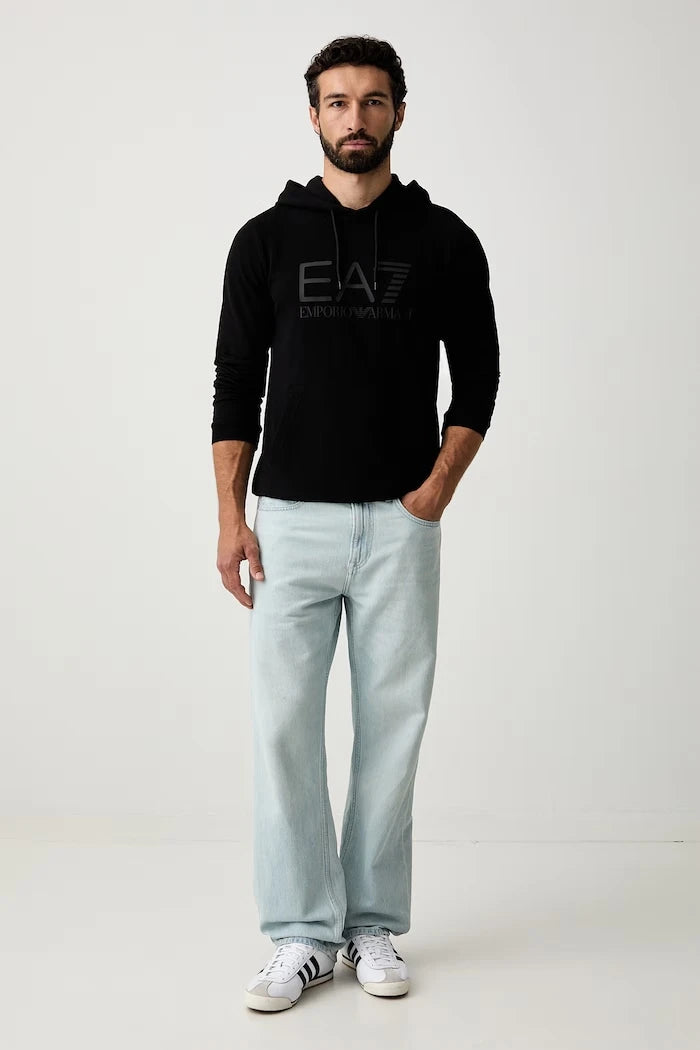 EA7 Emporio Armani erkek pamuklu kapüşonlu sweatshirt