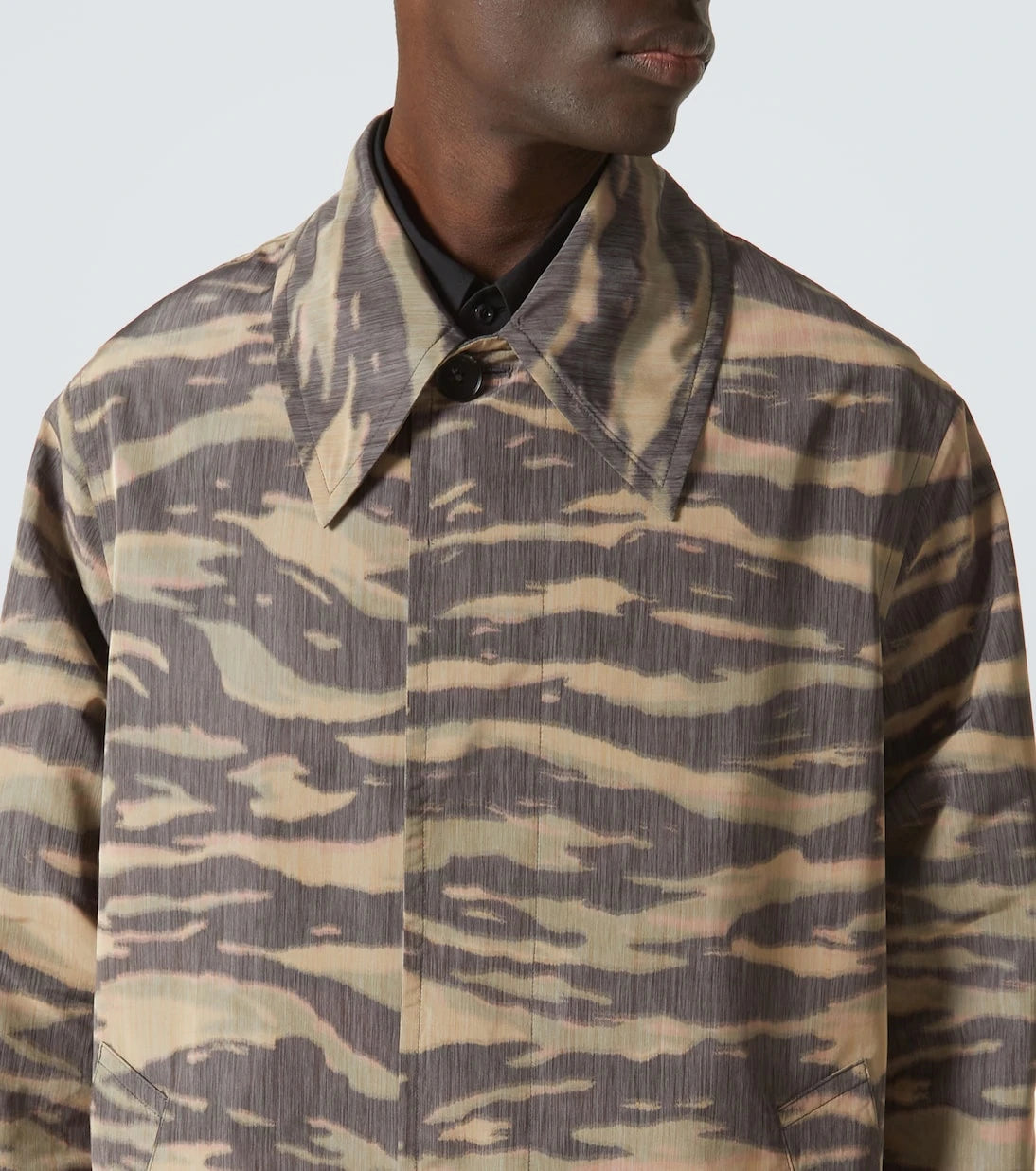Jil Sander - Camouflage crêpe de chine car coat