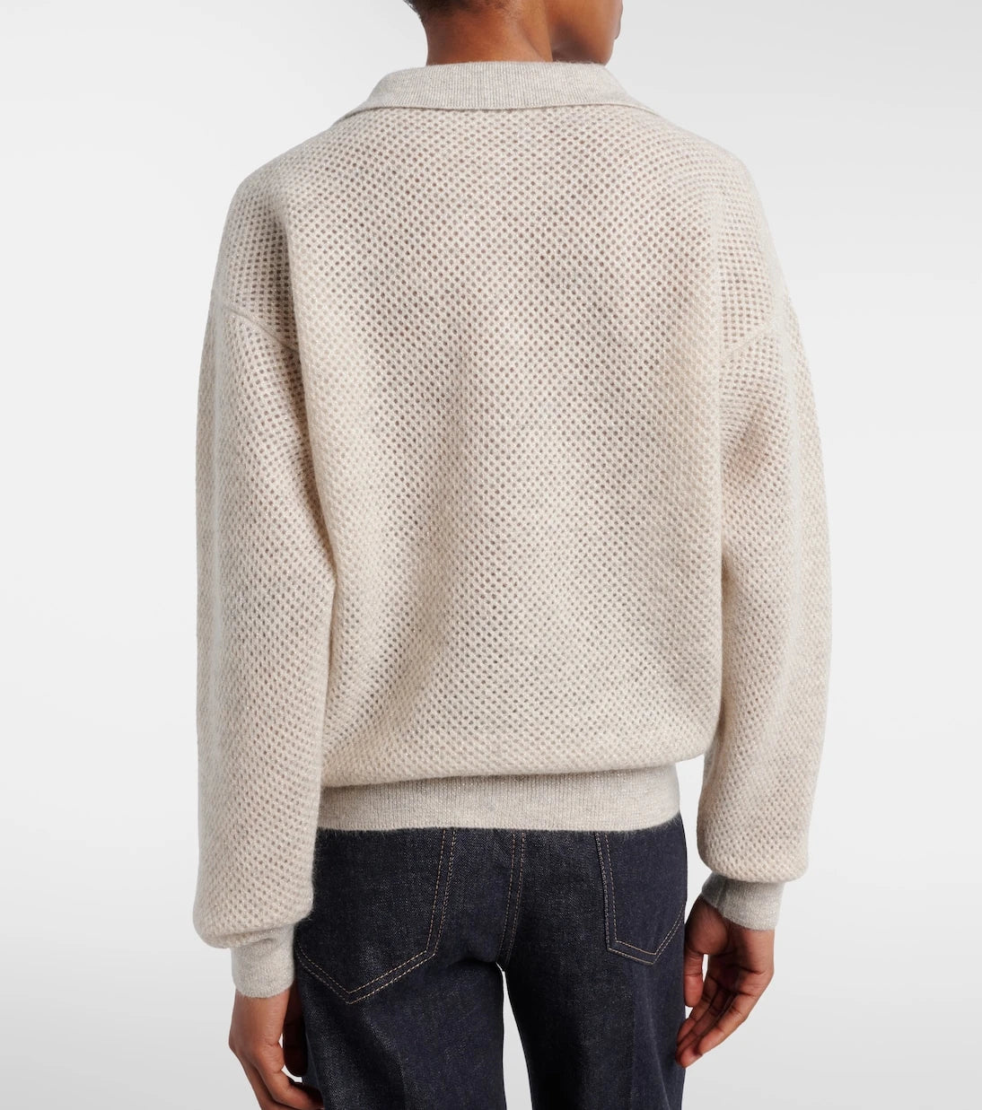 Brunello Cucinelli - Open-knit polo sweater