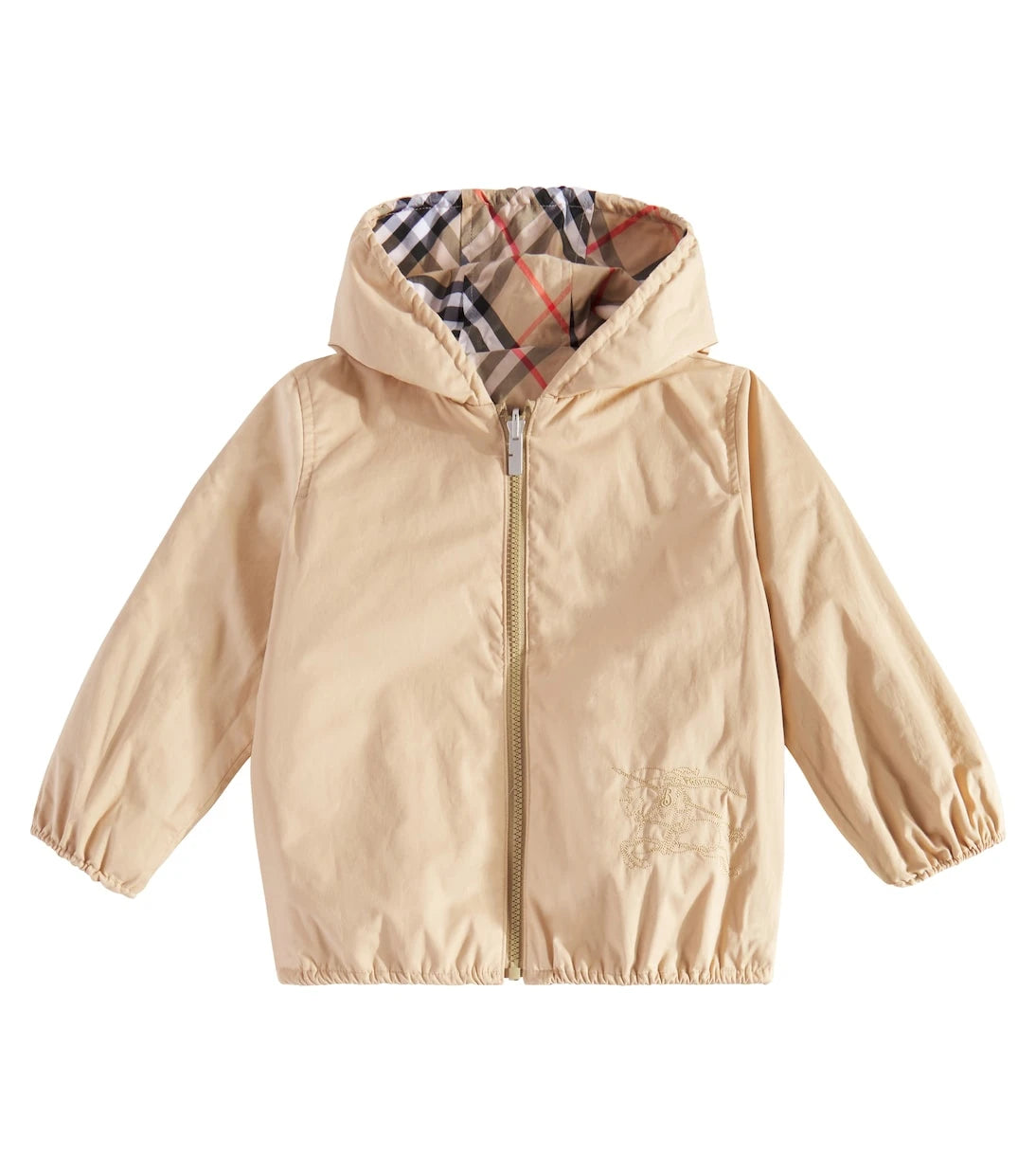Burberry Kids - جاكيت فني قابل للارتداء على الوجهين بنقشة مربعات من بربري
