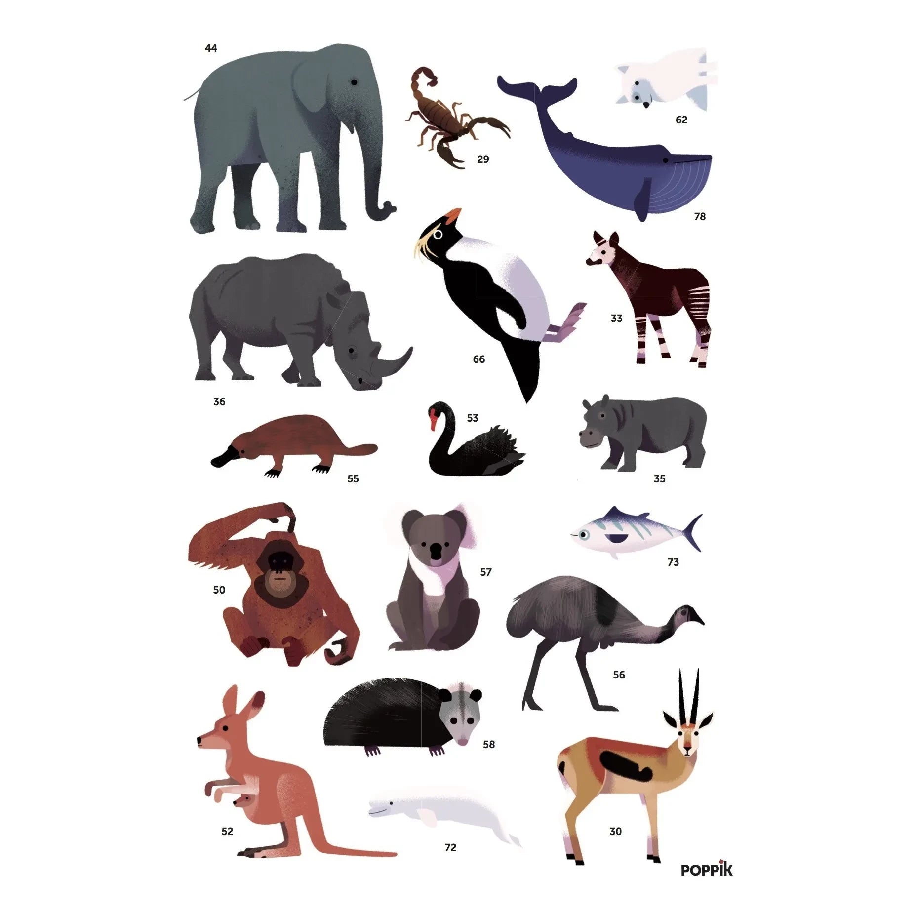 Poppik - Animals Poster + Stickers