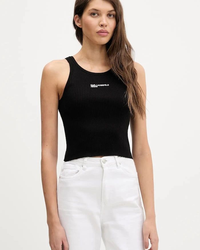Karl Lagerfeld Jeans kadın pamuklu crop top